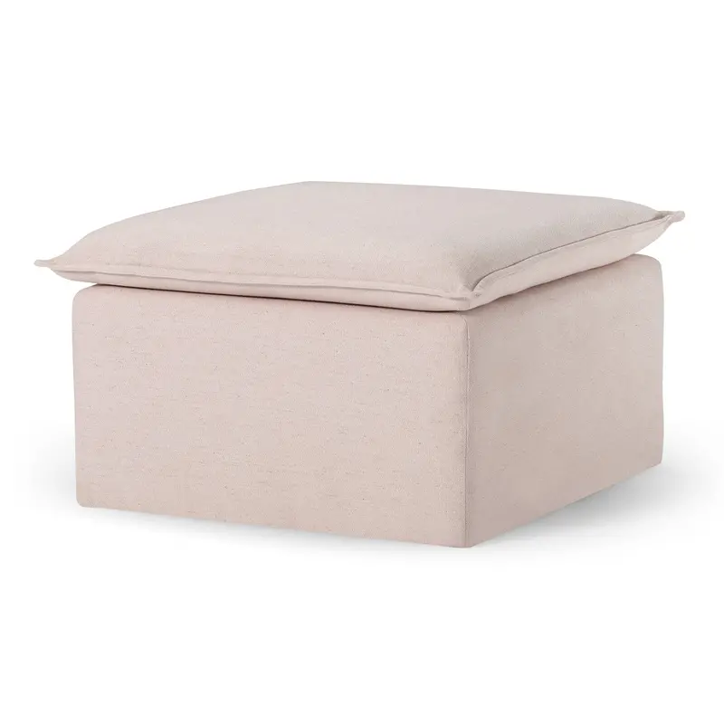 Maven Lane Claude Rustic Ottoman – Cream Upholstered Footrest (Open-Box) 1