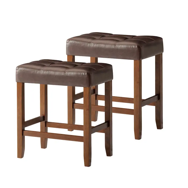 Maven Lane Harper Counter Stool – True Walnut Veneer, Sold As Parts Only, 2-Pack 1
