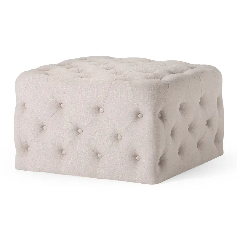 Maven Lane Henry Traditional Ottoman – Dove Fabric Upholstery, Open Box 1