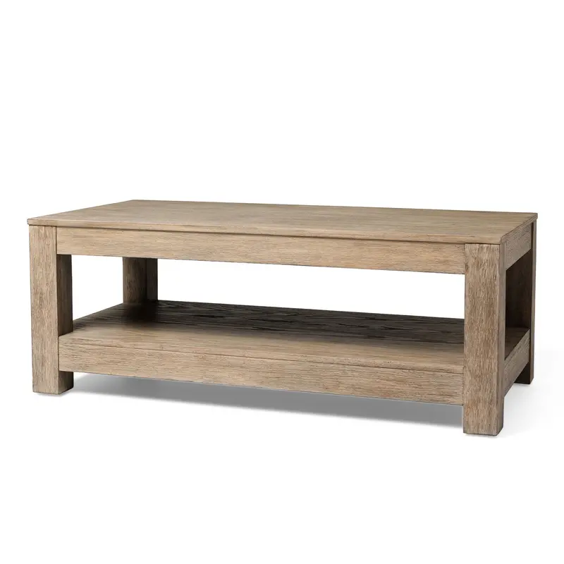 Maven Lane Paulo Coffee Table – Weathered Grey Wooden Design (For Parts) 1