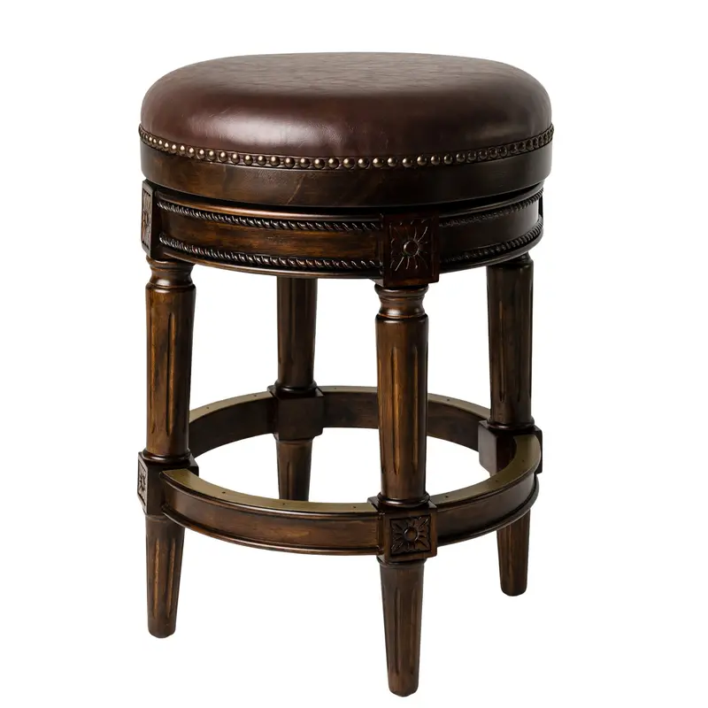 Maven Lane Pullman Counter-Height Swivel Stool – Dark Walnut Finish (Replacement Parts Only) 1