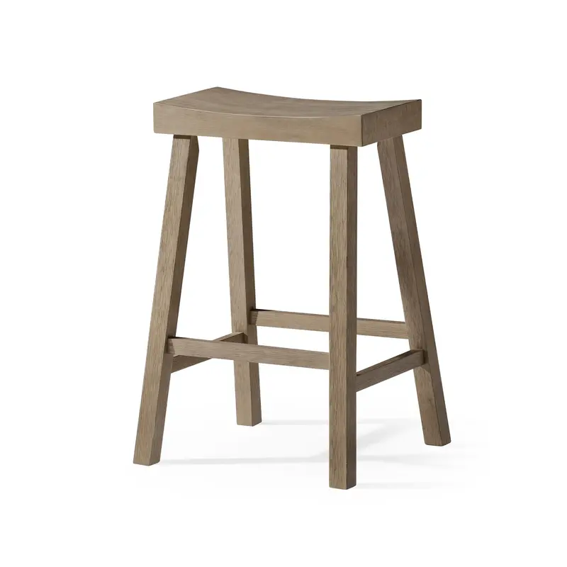 Maven Lane Rustic Wooden Counter Stool – Antiqued Finish – Open Box 1