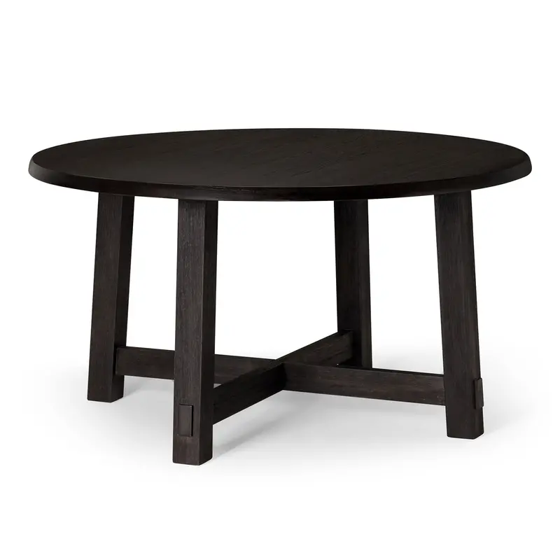 Maven Lane Sasha Round Dining Table – Weathered Black Finish, Pre-Owned 1