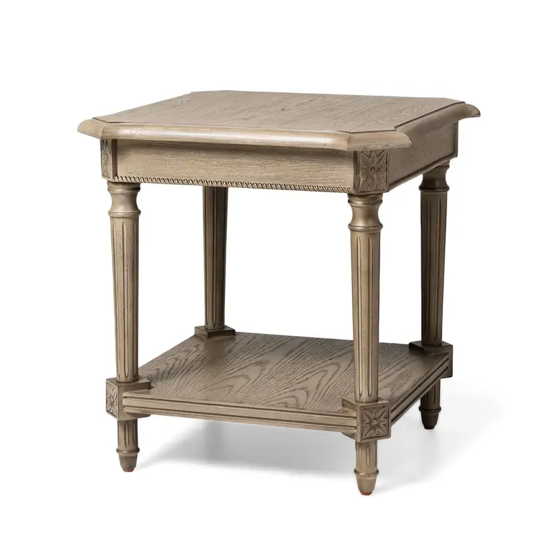 Maven Lane Vintage-Style Wooden Side Table In Antiqued Grey Finish – Salvage Parts Only 1