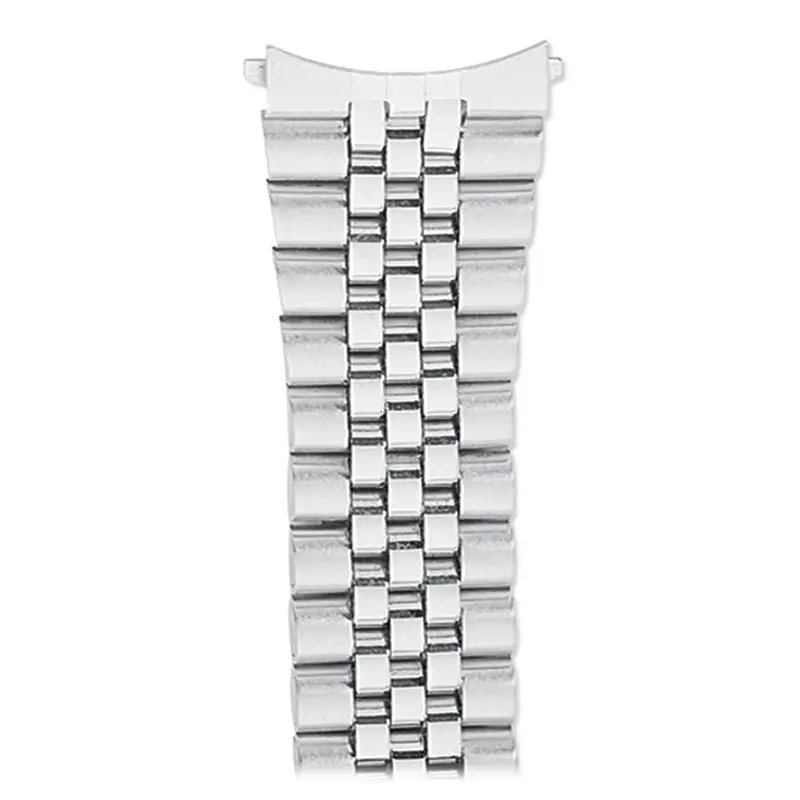 Men'S Curved-End Wrapped Link Band – Silver, Gold, Or Dual-Tone, 20Mm 1