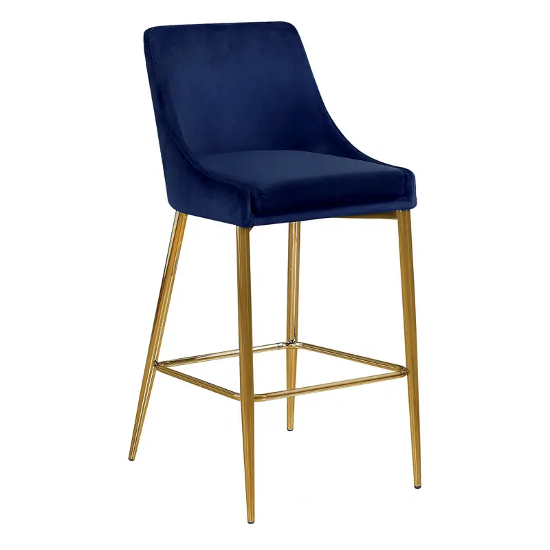 Meridian Karina Modern Velvet Accent Stools – Navy, Set Of Two (Replacement Parts Only) 1