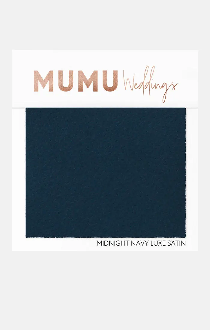 Midnight Navy Luxe Satin Bridesmaid Fabric Sample 1