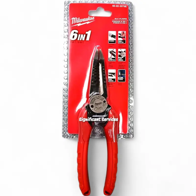 Milwaukee 48-22-3079 6-In-1 Wire Stripping & Reaming Pliers For Electrical Work 1