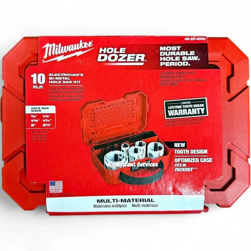 Milwaukee 49-22-4095 Hole Dozer Ice-Hardened Hole Saw Kit – 10-Piece 1