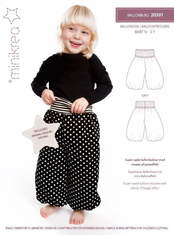 Minikrea Balloon Pants Pattern (6 Months–3 Years) 1