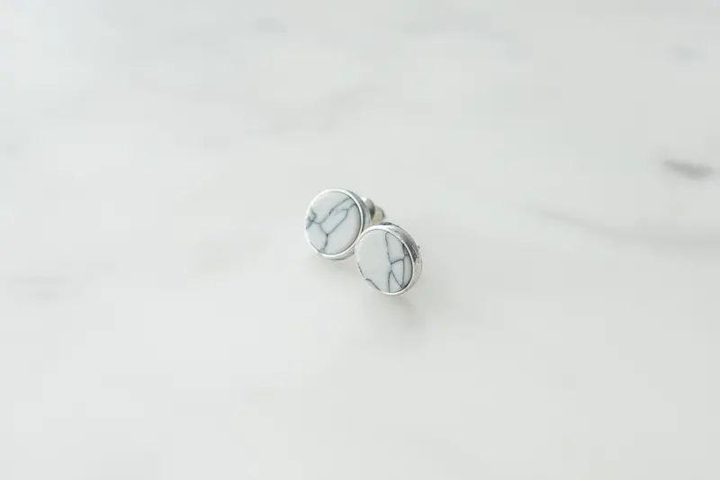 Minimalist Marble-Inspired Stud Earrings 1