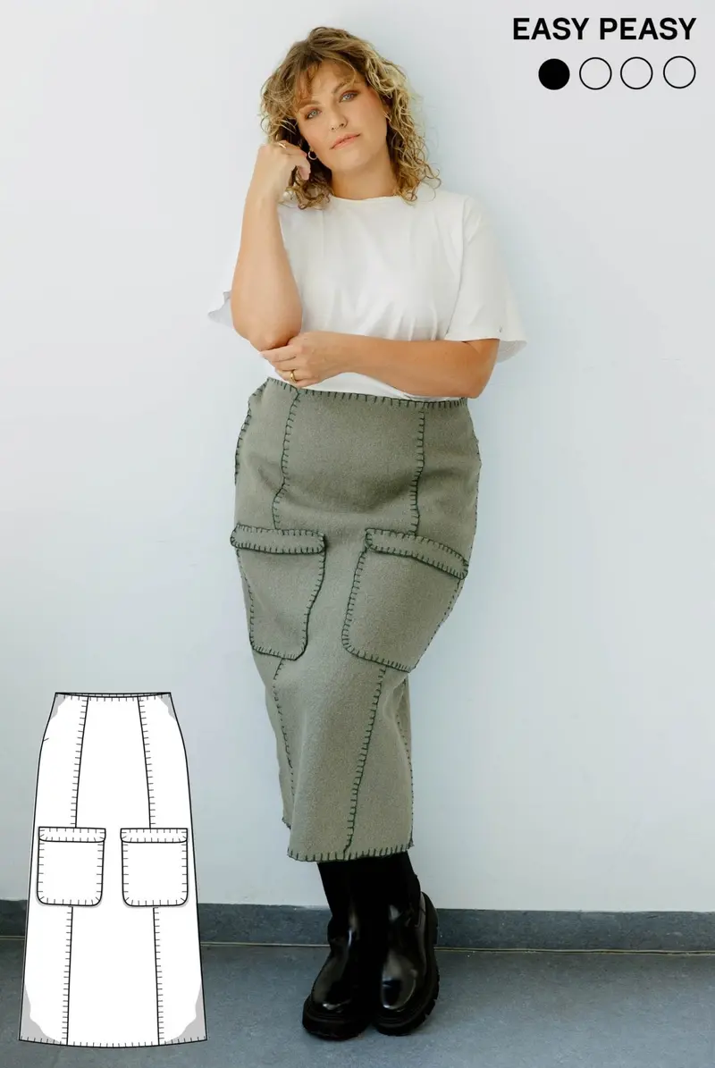 Molly Skirt Sewing Template – Hand-Sewing Friendly – Instant-Download Paper Pattern – Juliana Martejevs 1
