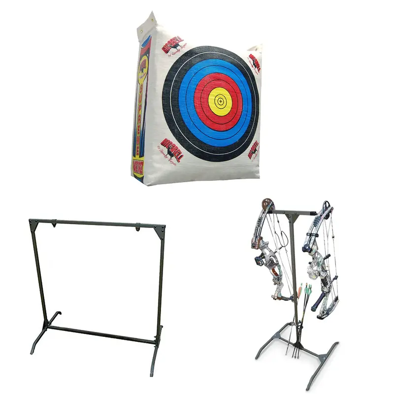 Morrell Archery Target System – 30-Inch Bag Stand, Target Bag & Bow Storage Rack Combo 1