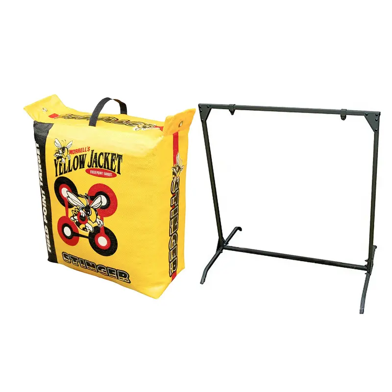 Morrell Yellow Jacket Archery Target – 19-Lb Bag With Hme 30-Inch Stand Combo 1
