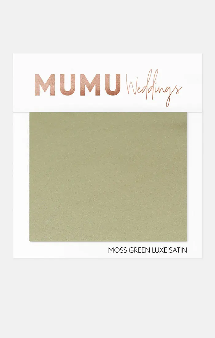 Moss Green Luxe Satin Bridesmaid Fabric Swatch 1