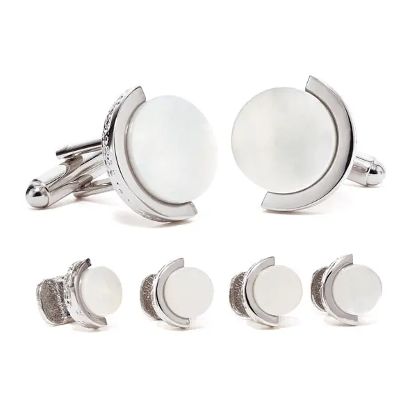 Mother-Of-Pearl Cuff Links And Stud Set 1