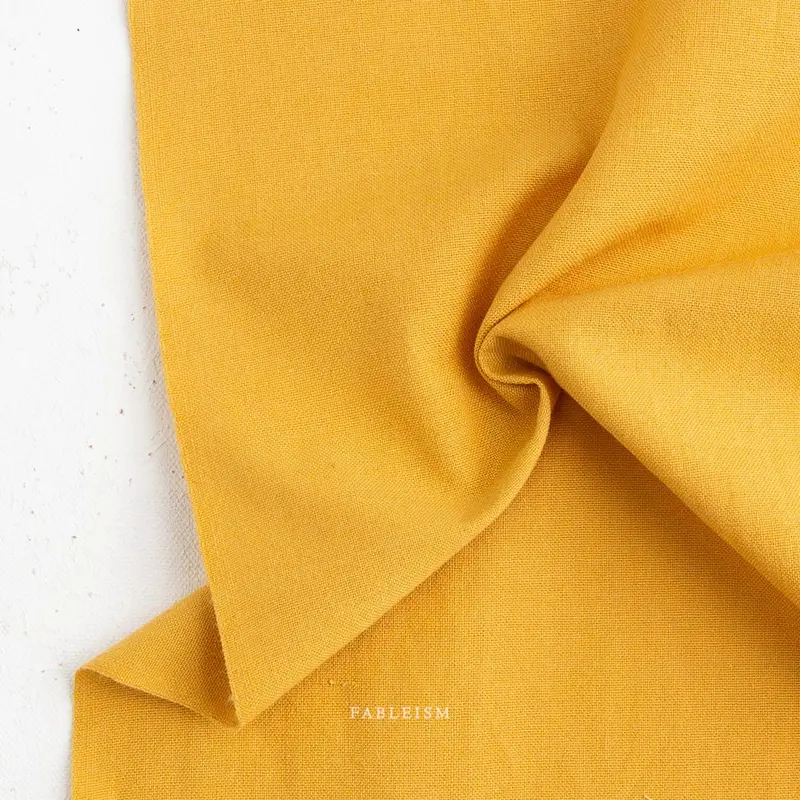Mustard Watercolor Woven Fabric By Fableism Supply Co. 1