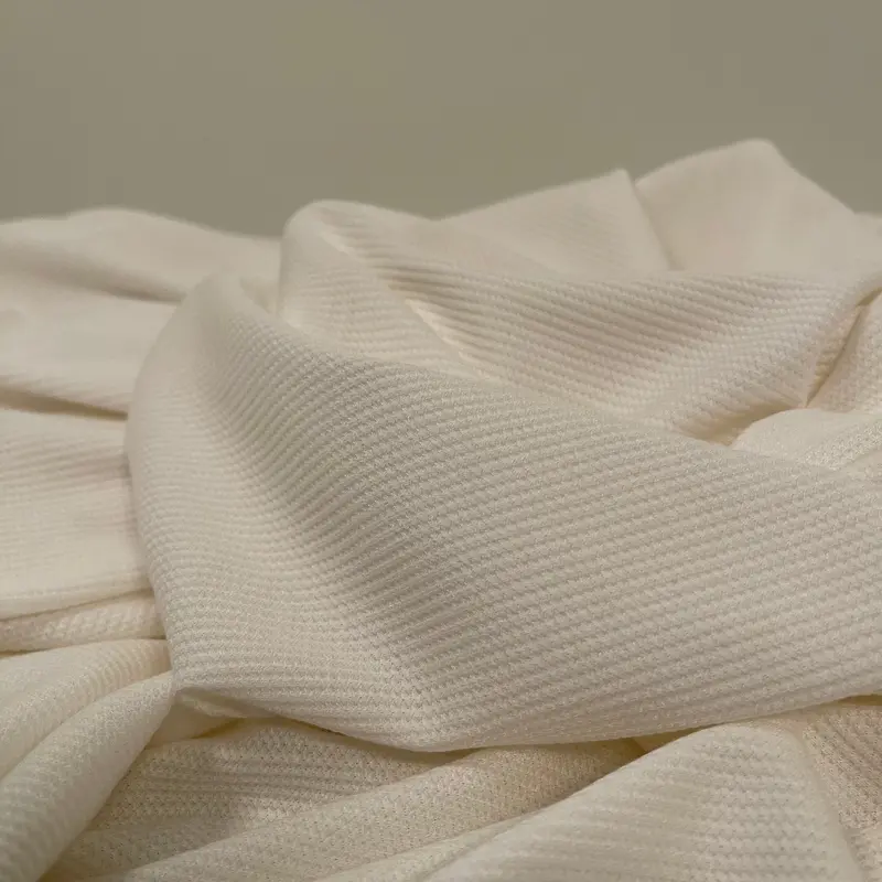 Natural White Bamboo-Spandex Waffle Thermal Fabric – 230 Gsm 1