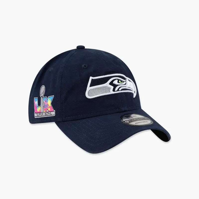 Navy Adjustable Seahawks Super Bowl Lx Side Patch Hat 1