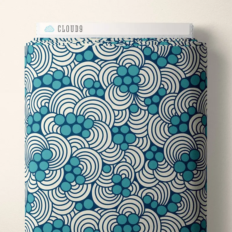 Ocean Motion Poplin Fabric – Roucoucou Print, Cloud 9 Style 2824D 1