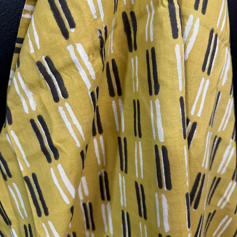 Ochre Code Bagru Block-Printed Cotton – Hand-Stamped Indian Fabric 1