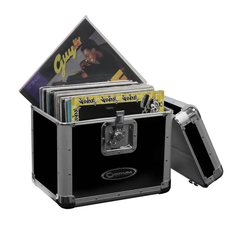 Odyssey Krom Vinyl Record Storage Case – Stackable 70-Lp Utility Box In Matte Black 1