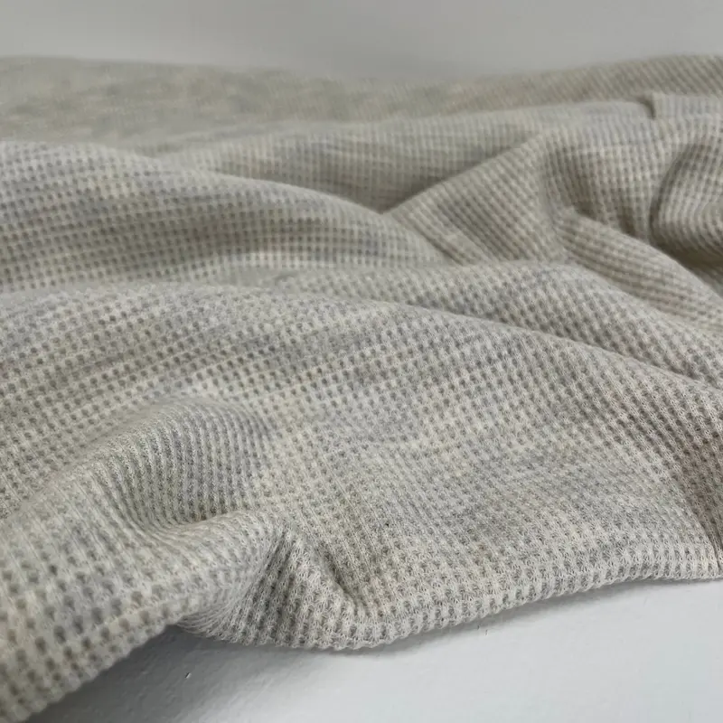 Organic Cotton Waffle Thermal Fabric, 250Gsm – Soapstone Shade 1