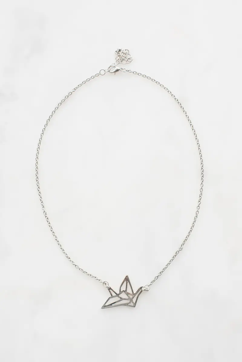 Origami Crane Pendant Necklace 1