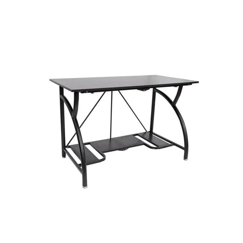 Origami Folding Wooden Computer Desk – Space-Saving Office Table, Black Finish (Open Box) 1