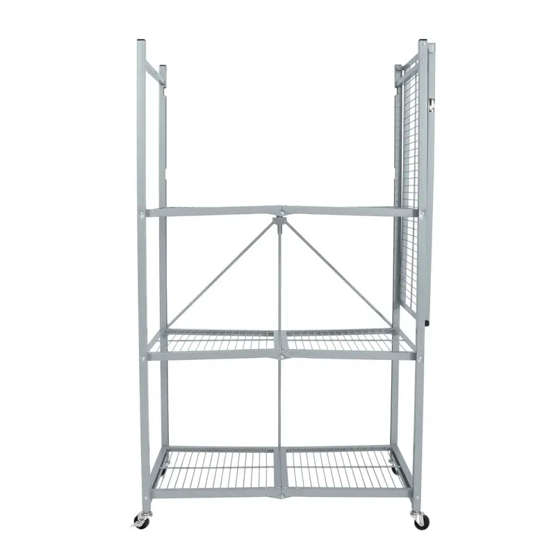 Origami R5 Foldable 4-Tier Rolling Storage Rack – Pewter Finish (Certified Refurbished) 1