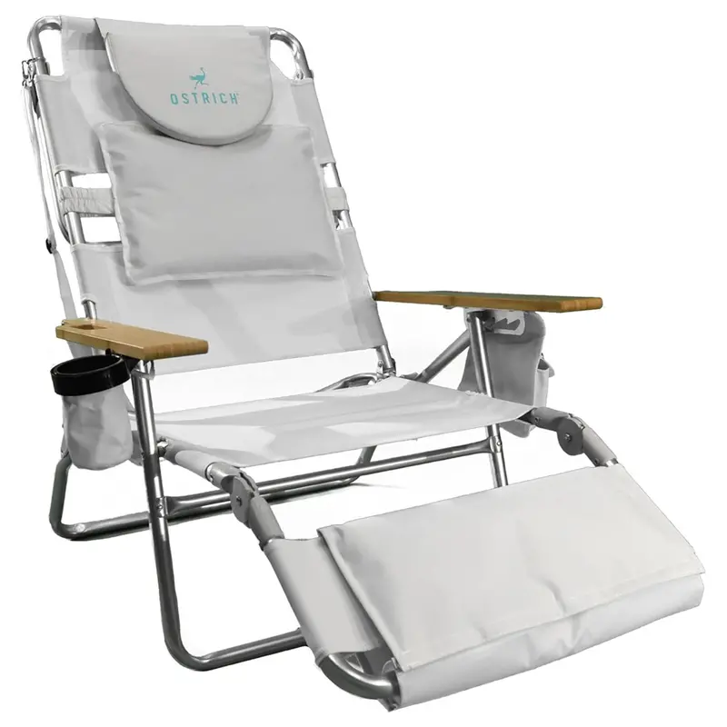 Ostrich 3N1 Deluxe Outdoor Lounge Chair – Lightweight Beach & Lawn Design, White (For Parts) 1