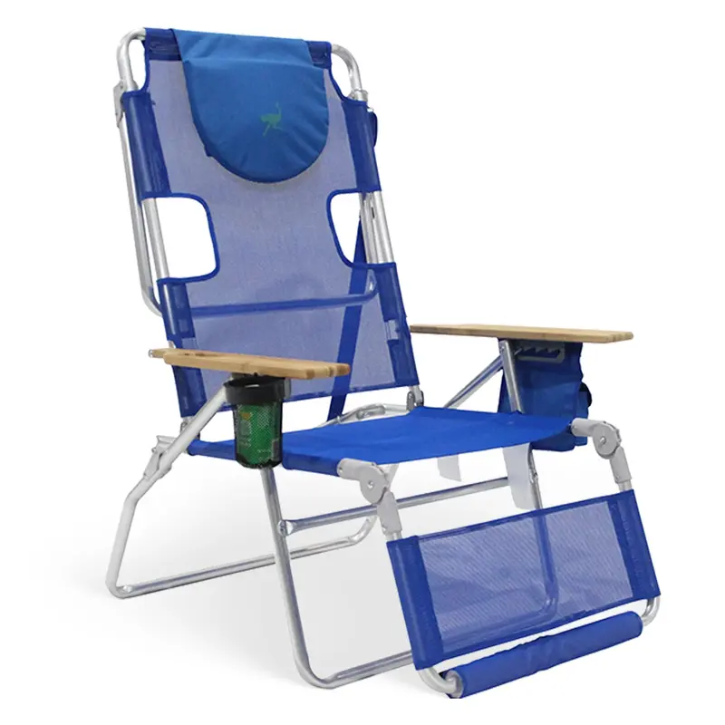 Ostrich Altitude 3N1 Adjustable Beach Lounge Chair With Footrest – Navy Blue (Open-Box) 1