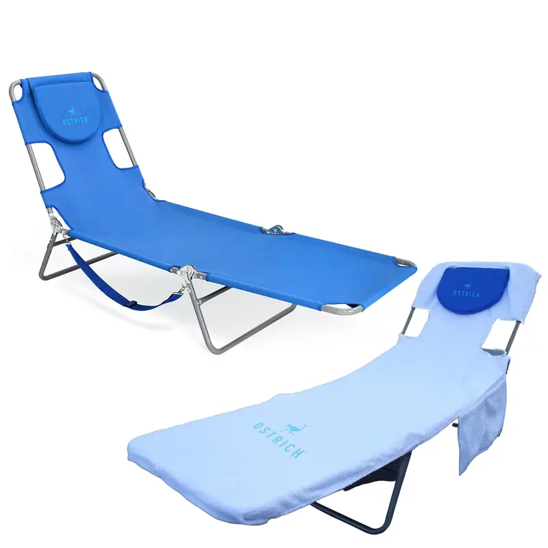 Ostrich Original Chaise Lounge – Portable Beach Chair With Custom-Fit Towel 1