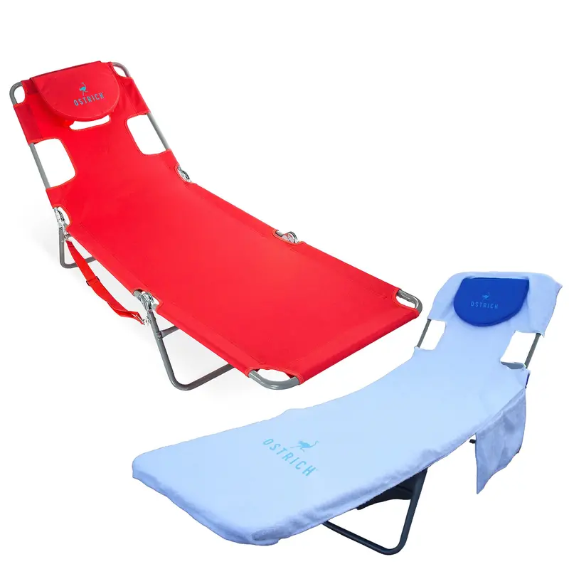 Ostrich Original Lightweight Beach Chaise – With Matching Fitted Towel 1