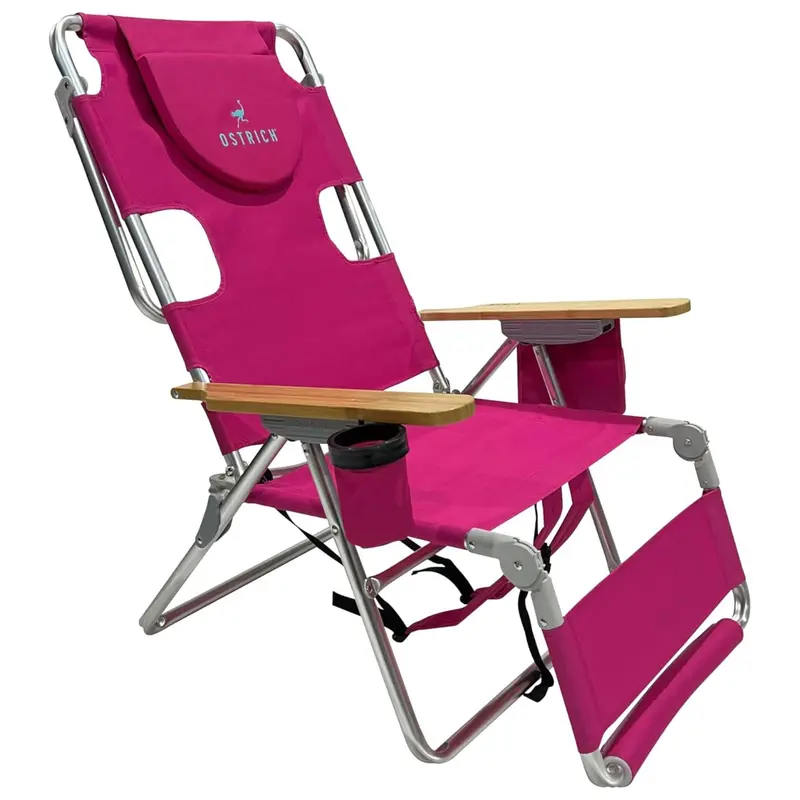 Ostrich The Woody 3-In-1 Backpack: Chair, Cooler, And Reclining Lounger – Pink 1