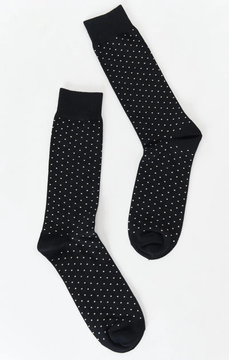 Owen Black Dot Dress Sock 1