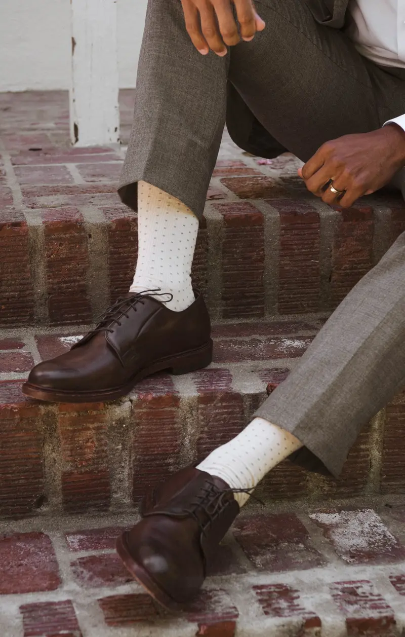Owen Champagne Dot Dress Sock 1