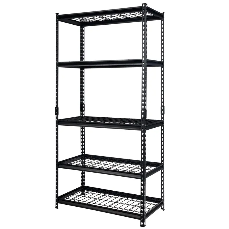 Pachira 5-Tier Steel Shelving Unit – 36"W X 72"H Black Organizer For Home Or Office 1