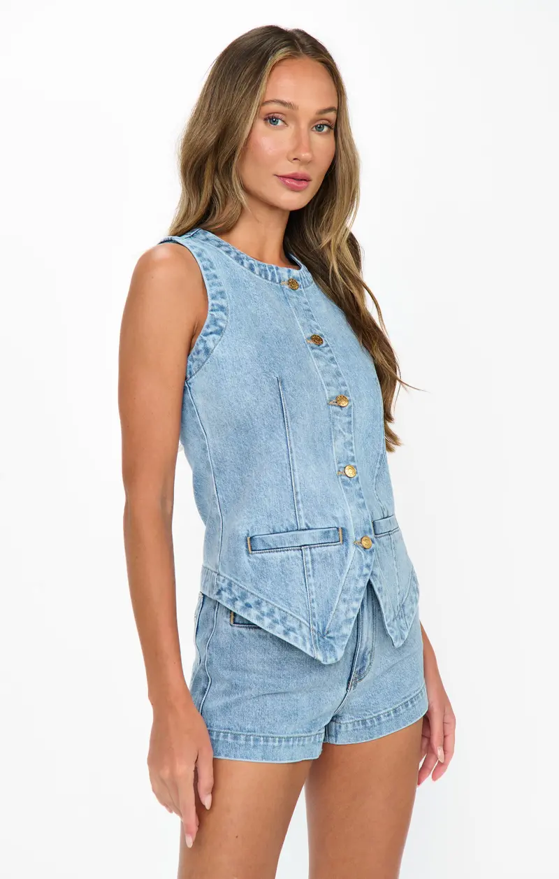 Pacifica Slate Indigo Top – Lightweight Knit Blouse 1