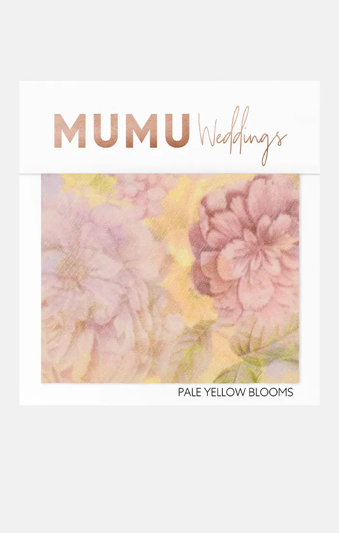 Pale Yellow Blooms Print Bridesmaid Fabric Sample 1