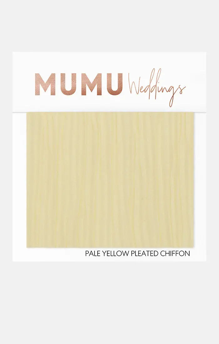 Pale Yellow Pleated Chiffon Bridesmaid Fabric Swatch 1