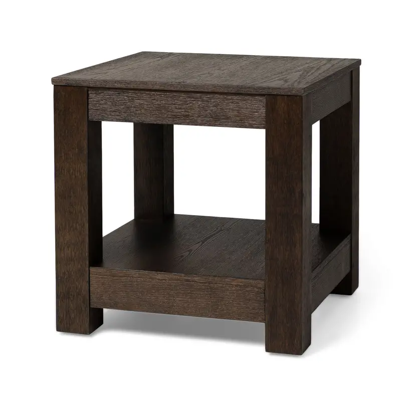 Paulo Side Table By Maven Lane – Weathered Brown Solid Wood (Pre-Owned) 1