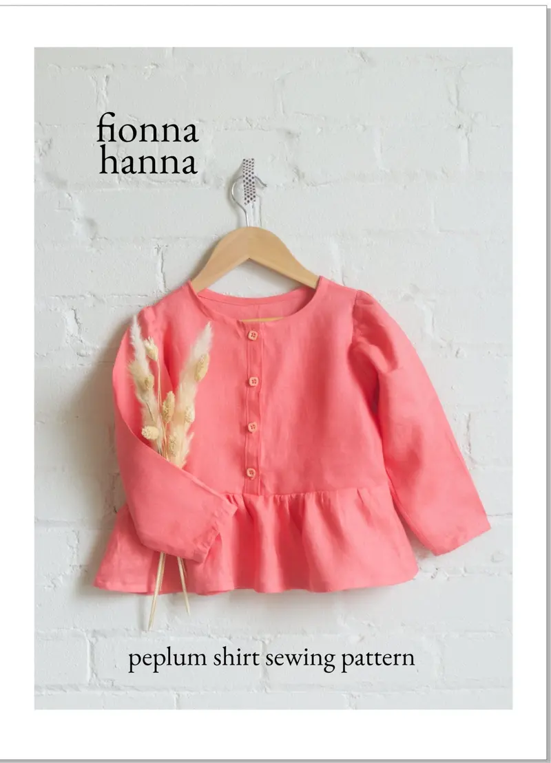Peplum Shirt Pattern For Children – Designed By Fiona Hanna 1