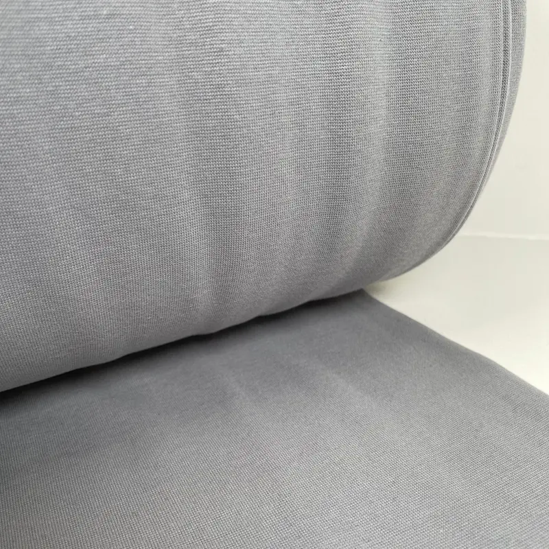 Pewter Grey Organic Cotton Spandex Ribbing – 280Gsm Wide 1