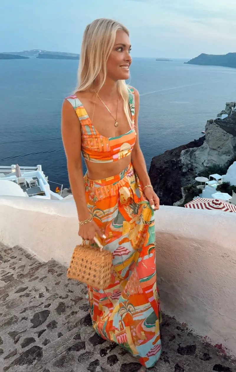 Pisa A-Line Skirt – Mediterranean Vacation Style 1