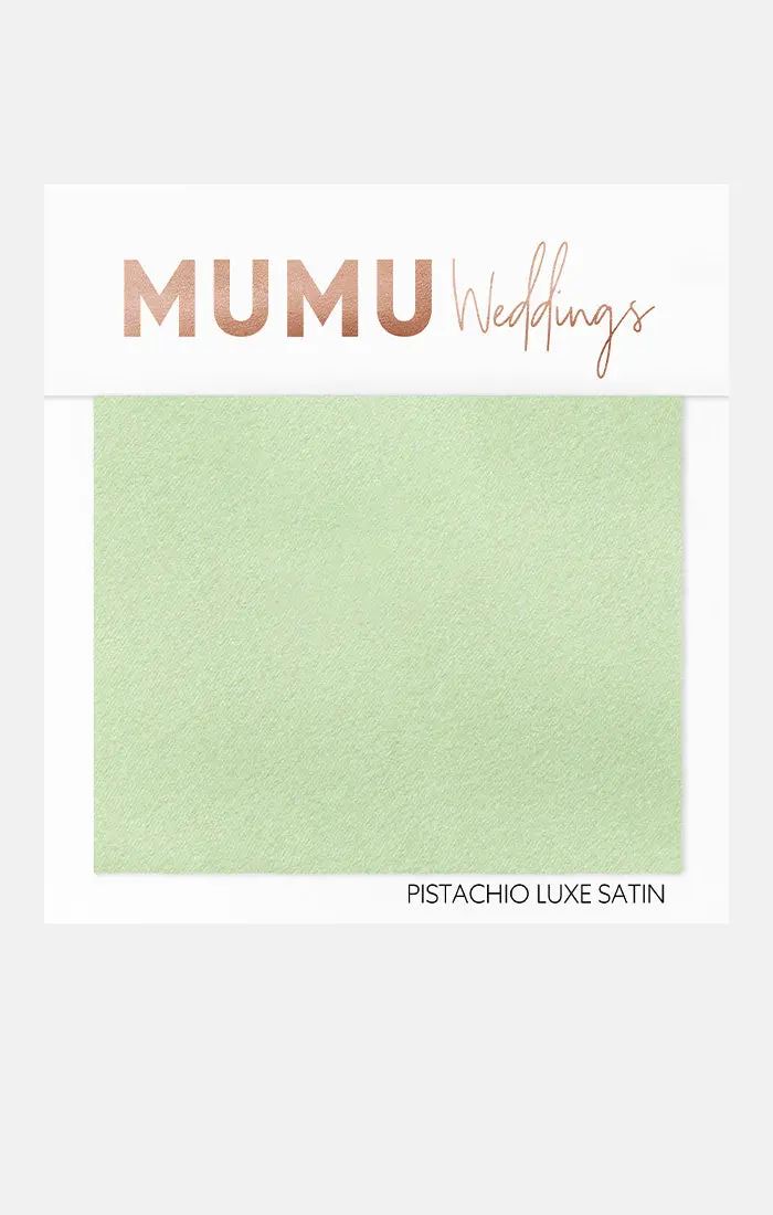 Pistachio Luxe Satin Bridesmaid Fabric Sample 1