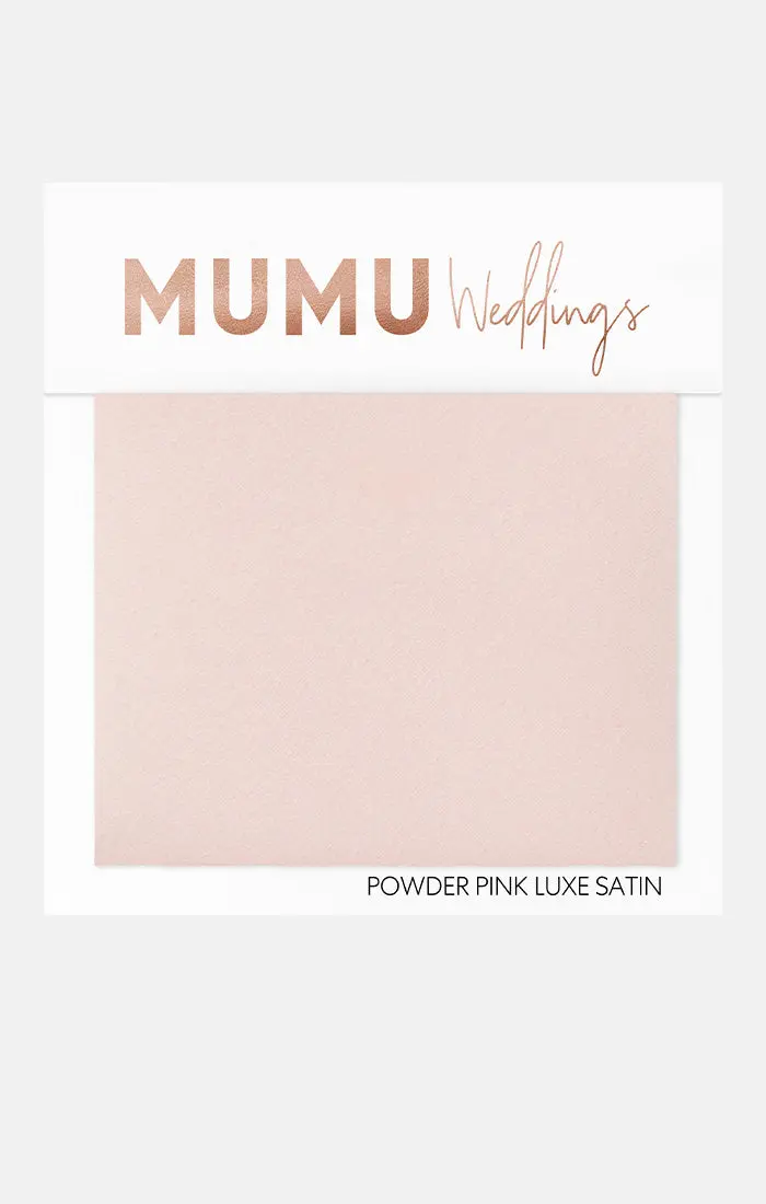 Powder Pink Luxe Satin Bridesmaid Fabric Swatch 1