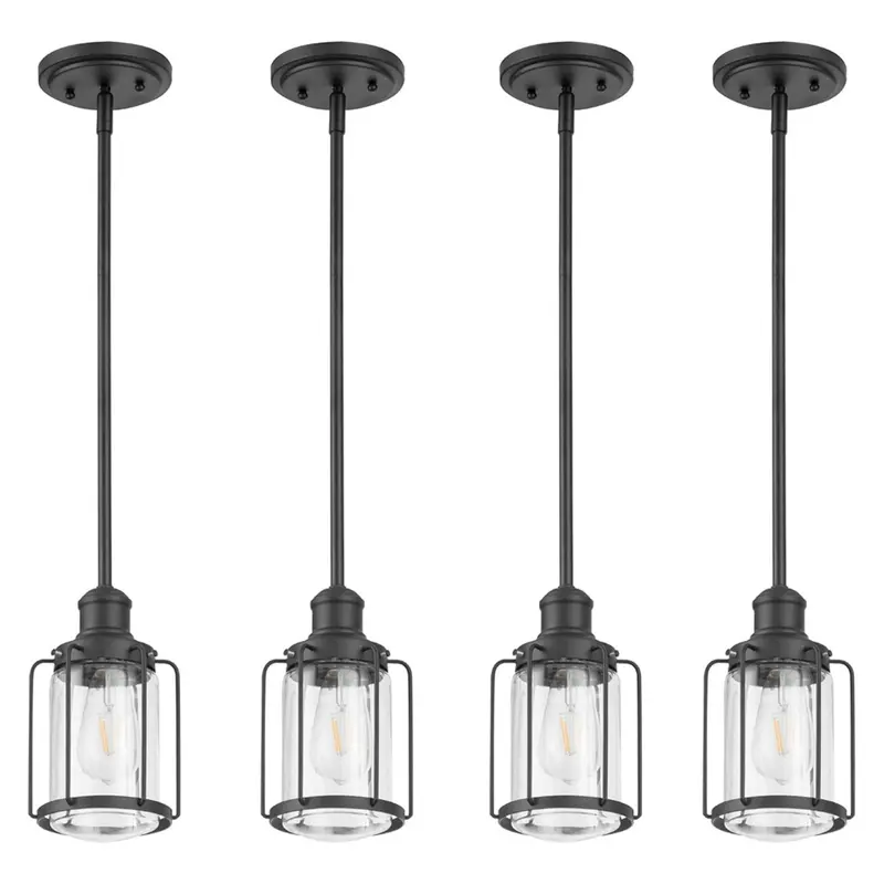 Prominence Home Lincoln Woods 4-Light Linear Pendant Bar Set For Kitchen Islands 1