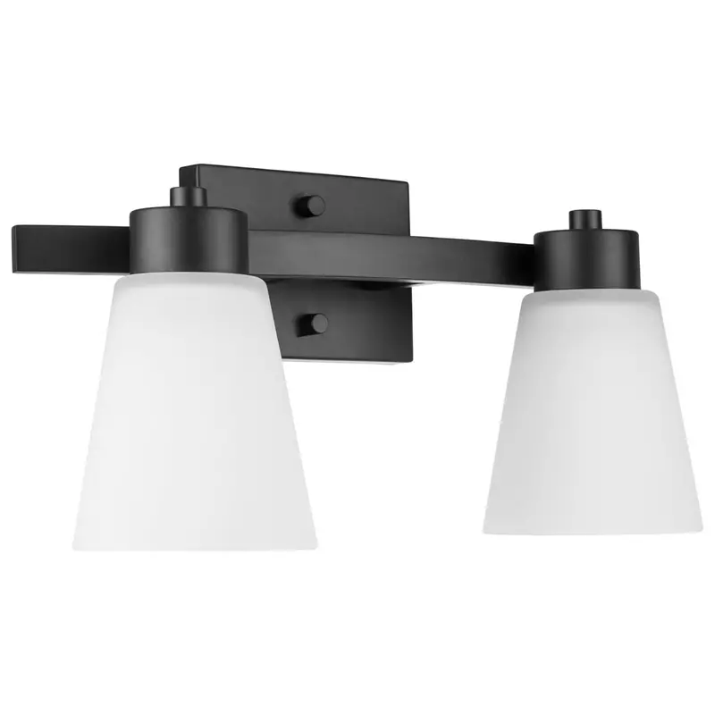 Prominence Home Modern 3-Light Bathroom Vanity Fixture With Frosted Glass – Matte Black 1