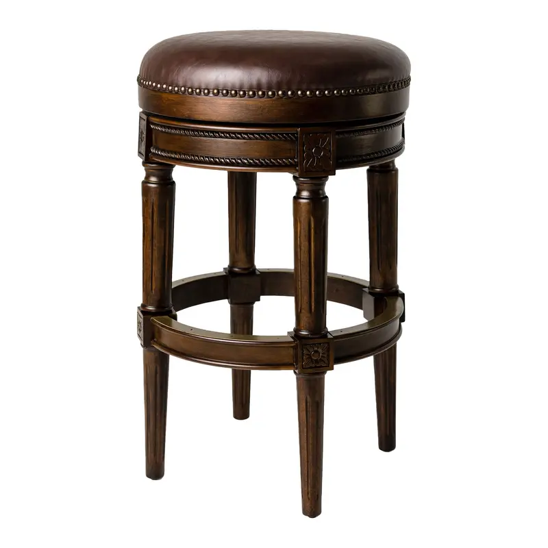 Pullman Backless Swivel Bar Stool – 30" Height, Dark Walnut Finish (Replacement Parts Only) 1